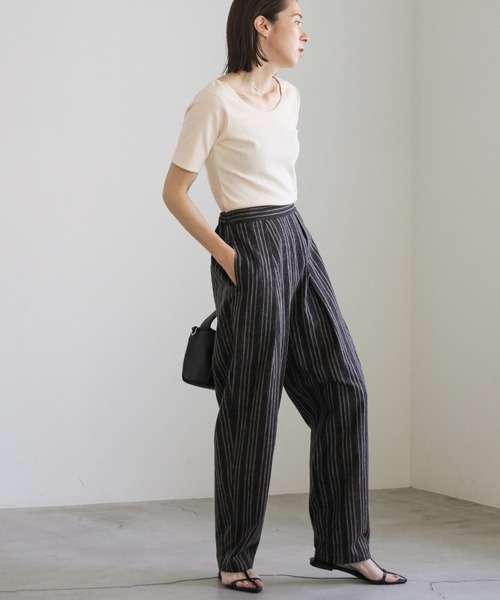 select MOCA(セレクトモカ)の「バレエネックハーフスリーブカットソー(Tシャツ/カットソー・レディース・グレイッシュブルー/アイボリー/ブラック/グリーン/ネイビー・FREE/SMALL)」の17枚目の写真