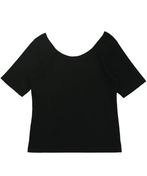 select MOCA（セレクトモカ）の「バレエネックハーフスリーブカットソー<華奢見え>（Tシャツ/カットソー・レディース・グレイッシュブルー/アイボリー/ブラック/グリーン/ネイビー・FREE/SMALL）」の12枚目の写真