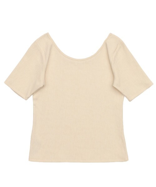 select MOCA（セレクトモカ）の「バレエネックハーフスリーブカットソー<華奢見え>（Tシャツ/カットソー・レディース・グレイッシュブルー/アイボリー/ブラック/グリーン/ネイビー・FREE/SMALL）」の13枚目の写真