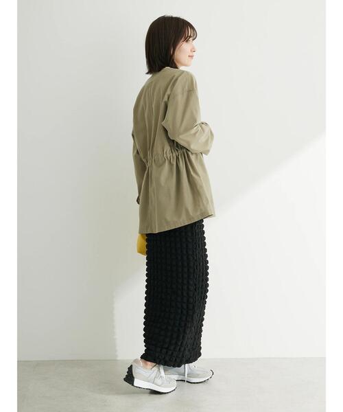 Green Parks(グリーンパークス)の「綿麻混ノーカラーブルゾン(ブルゾン・レディース・ライトカーキ/グレー・FREE)」の6枚目の写真