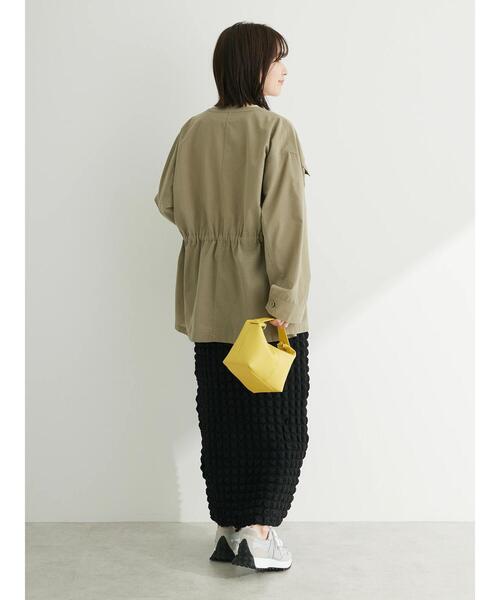 Green Parks(グリーンパークス)の「綿麻混ノーカラーブルゾン(ブルゾン・レディース・ライトカーキ/グレー・FREE)」の7枚目の写真