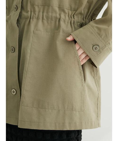 Green Parks(グリーンパークス)の「綿麻混ノーカラーブルゾン(ブルゾン・レディース・ライトカーキ/グレー・FREE)」の12枚目の写真