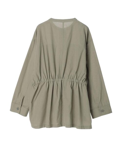 Green Parks(グリーンパークス)の「綿麻混ノーカラーブルゾン(ブルゾン・レディース・ライトカーキ/グレー・FREE)」の21枚目の写真