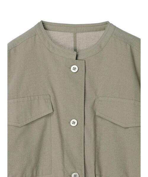 Green Parks(グリーンパークス)の「綿麻混ノーカラーブルゾン(ブルゾン・レディース・ライトカーキ/グレー・FREE)」の22枚目の写真