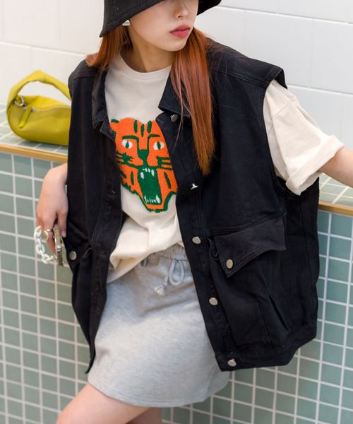 SpRay(スプレイ)の「トラサガラTシャツ(Tシャツ/カットソー・レディース・オートミール/アイボリー/ブラック/ライトベージュ/ブルー・FREE)」の1枚目の写真