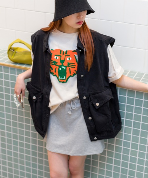 SpRay(スプレイ)の「トラサガラTシャツ(Tシャツ/カットソー・レディース・オートミール/アイボリー/ブラック/ライトベージュ/ブルー・FREE)」の21枚目の写真