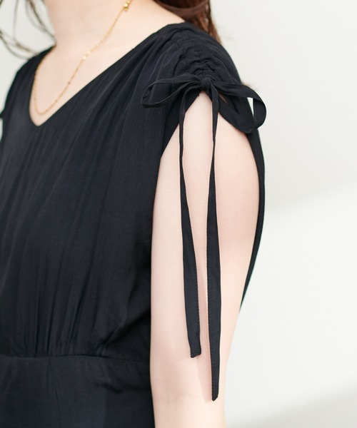 【美品】ナチュラルクチュール ドロストリボンハイウエストワンピース natural couture ワンピース 「WEB限定」ドロストリボンハイ