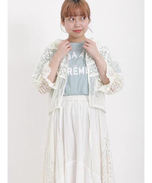 Samansa Mos2（サマンサ モスモス）の「チュールパッチワーク羽織りブラウス（シャツ/ブラウス・レディース・ブラック/キナリ・ﾌﾘ-）」の22枚目の写真