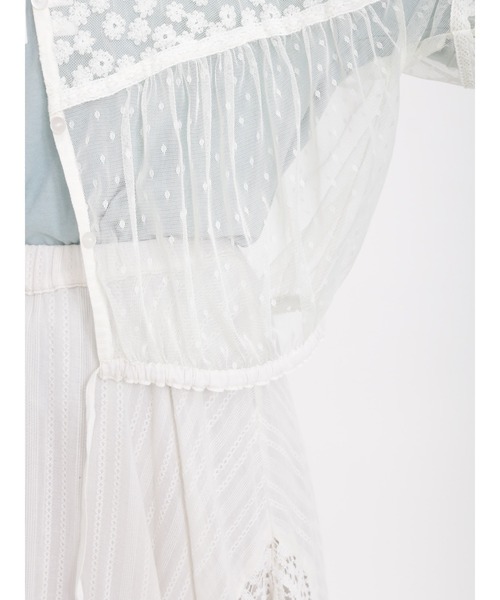 Samansa Mos2（サマンサ モスモス）の「チュールパッチワーク羽織りブラウス（シャツ/ブラウス・レディース・ブラック/キナリ・ﾌﾘ-）」の19枚目の写真