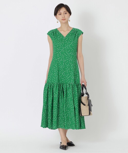 エポカ ワンピース グリーン セール】 フィオーレシアーオーガンジー  