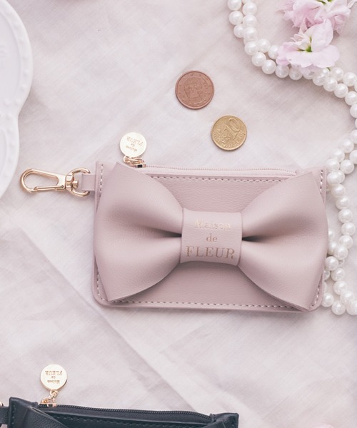 Maison de FLEUR（メゾンドフルール）の「リボンコインケース（コインケース・レディース・ブラック/ピンク・FREE）」の2枚目の写真
