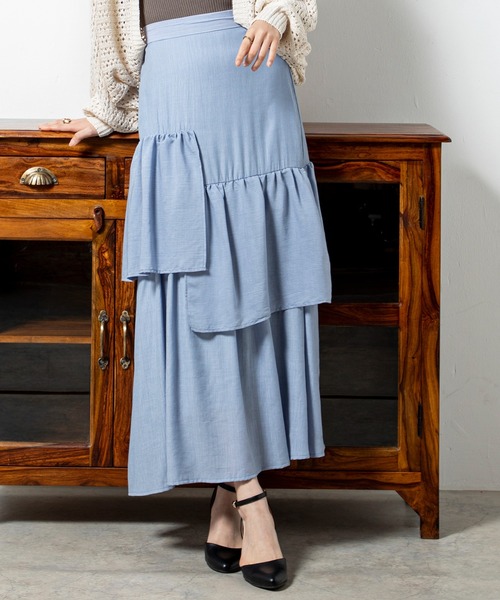 MILLION CARATS（ミリオンカラッツ）の「アシメフリルスカート（スカート・レディース・ブルー/ブラック・FREE）」の2枚目の写真