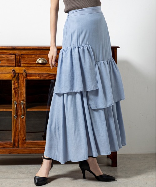 MILLION CARATS（ミリオンカラッツ）の「アシメフリルスカート（スカート・レディース・ブルー/ブラック・FREE）」の3枚目の写真