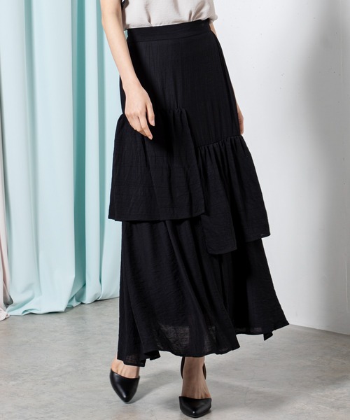MILLION CARATS（ミリオンカラッツ）の「アシメフリルスカート（スカート・レディース・ブルー/ブラック・FREE）」の4枚目の写真