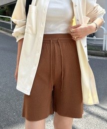リネンライクニットショートパンツ