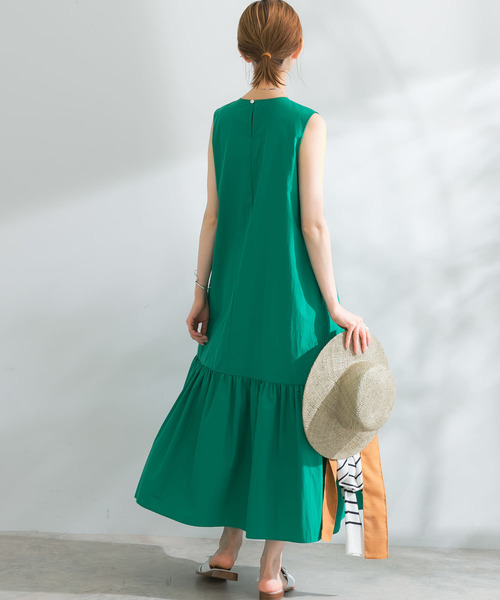 コットンナイロンギャザーワンピース