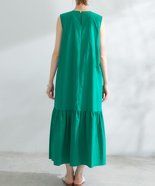 コットンナイロンギャザーワンピース