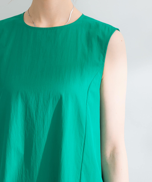 コットンナイロンギャザーワンピース