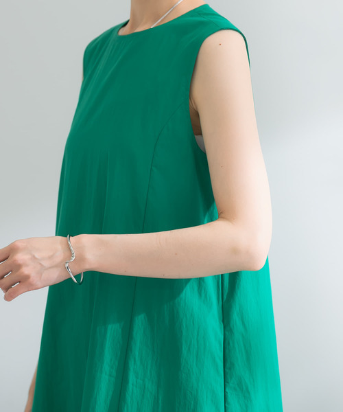 コットンナイロンギャザーワンピース