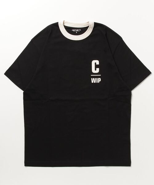 Carhartt WIP(カーハートダブリューアイピー)の「S/S RINGER T-SHIRT(Tシャツ/カットソー・メンズ・ブラック/ホワイト・SMALL/MEDIUM/LARGE/X-LARGE)」の1枚目の写真