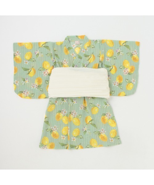 petit main（プティマイン）の「【WEB限定】【プティプラ】レモン総柄浴衣（浴衣・キッズ・ミント・90cm/130cm/110cm/120cm/100cm）」の9枚目の写真