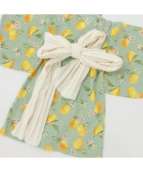 petit main（プティマイン）の「【WEB限定】【プティプラ】レモン総柄浴衣（浴衣・キッズ・ミント・90cm/130cm/110cm/120cm/100cm）」の15枚目の写真