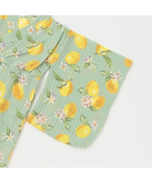 petit main（プティマイン）の「【WEB限定】【プティプラ】レモン総柄浴衣（浴衣・キッズ・ミント・90cm/130cm/110cm/120cm/100cm）」の7枚目の写真