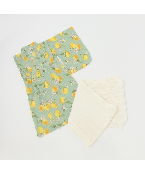 petit main（プティマイン）の「【WEB限定】【プティプラ】レモン総柄浴衣（浴衣・キッズ・ミント・90cm/130cm/110cm/120cm/100cm）」の10枚目の写真