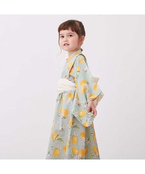 petit main（プティマイン）の「【WEB限定】【プティプラ】レモン総柄浴衣（浴衣・キッズ・ミント・90cm/130cm/110cm/120cm/100cm）」の12枚目の写真