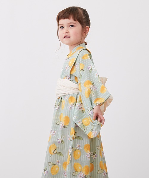 petit main（プティマイン）の「【WEB限定】【プティプラ】レモン総柄浴衣（浴衣・キッズ・ミント・90cm/130cm/110cm/120cm/100cm）」の20枚目の写真