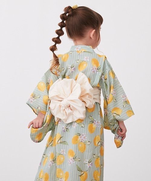 petit main（プティマイン）の「【WEB限定】【プティプラ】レモン総柄浴衣（浴衣・キッズ・ミント・90cm/130cm/110cm/120cm/100cm）」の19枚目の写真