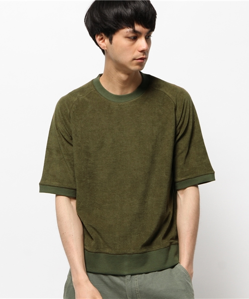 417 EDIFICE（フォーワンセブンエディフィス）の「◇パイルラグランクルーネック TEE（Tシャツ/カットソー・メンズ・グレー/ホワイト/ベージュ系その他/カーキ/ブルー・MEDIUM/SMALL/LARGE）」の4枚目の写真