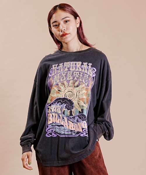 BILLABONG(ビラボン)の「BILLABONG/ビラボン ロンT ビンテージグラフィック WASH加工 BD014-053(Tシャツ/カットソー・レディース・ブラック/パープル・M/L)」の12枚目の写真