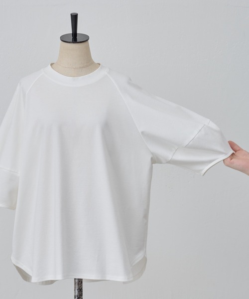 BEARDSLEY（ビアズリー）の「ランタンソデTシャツ（Tシャツ/カットソー・レディース・ホワイト/ブラック・FREE）」の12枚目の写真