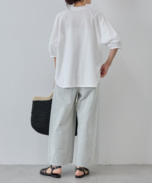 BEARDSLEY（ビアズリー）の「ランタンソデTシャツ（Tシャツ/カットソー・レディース・ホワイト/ブラック・FREE）」の22枚目の写真