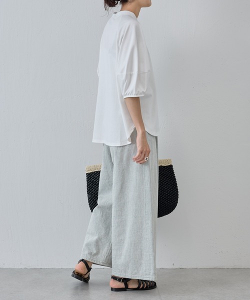 BEARDSLEY（ビアズリー）の「ランタンソデTシャツ（Tシャツ/カットソー・レディース・ホワイト/ブラック・FREE）」の21枚目の写真