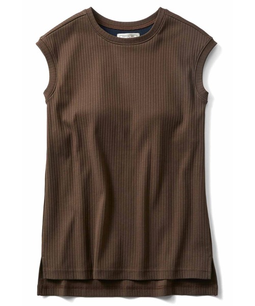 IEDIT(イディット)の「IEDIT USAコットンのカップ付きノースリーブトップス(タンクトップ・レディース・ブラウン/ホワイト/ブラック・MEDIUM/LARGE/X-LARGE/XX-LARGE/XXX-LARGE/SMALL)」の3枚目の写真