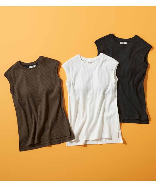 IEDIT(イディット)の「IEDIT USAコットンのカップ付きノースリーブトップス(タンクトップ・レディース・ブラウン/ホワイト/ブラック・MEDIUM/LARGE/X-LARGE/XX-LARGE/XXX-LARGE/SMALL)」の6枚目の写真