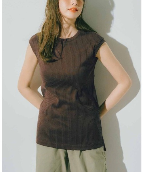 IEDIT(イディット)の「IEDIT USAコットンのカップ付きノースリーブトップス(タンクトップ・レディース・ブラウン/ホワイト/ブラック・MEDIUM/LARGE/X-LARGE/XX-LARGE/XXX-LARGE/SMALL)」の10枚目の写真