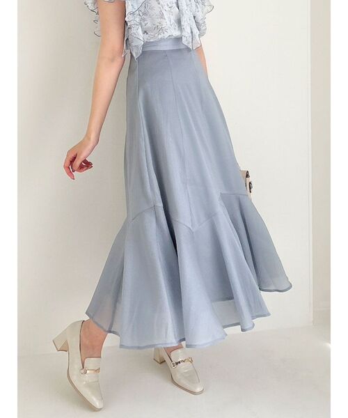 dazzlin（ダズリン）の「シアーランダムフレアスカート（スカート・レディース・アイボリー/ブラウン/グレー・SMALL/MEDIUM）」の3枚目の写真