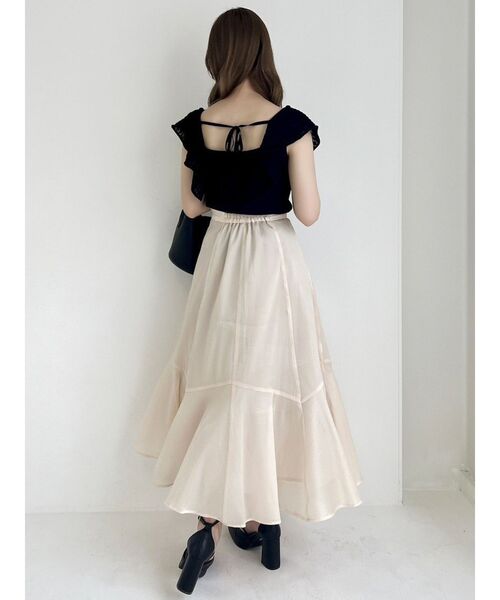 dazzlin（ダズリン）の「シアーランダムフレアスカート（スカート・レディース・アイボリー/ブラウン/グレー・SMALL/MEDIUM）」の7枚目の写真