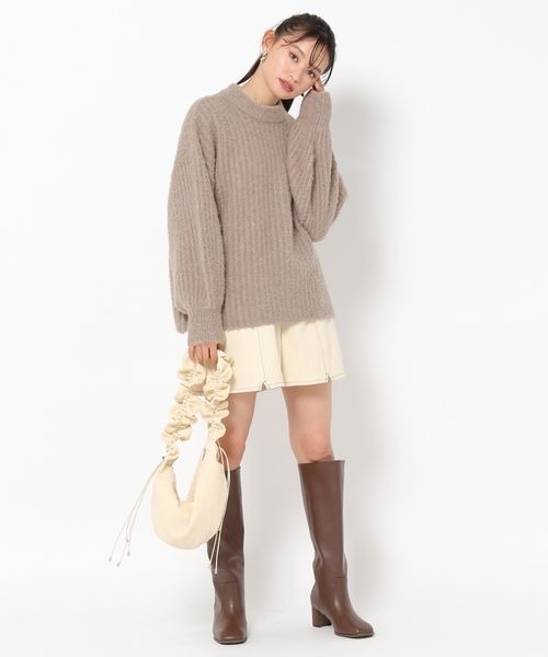 mysty woman（ミスティウーマン）の「ブークレーハイネックプルオーバー 973367（ニット/セーター・レディース・ブルー/オフホワイト/ピンク系その他/モカ・FREE）」の7枚目の写真