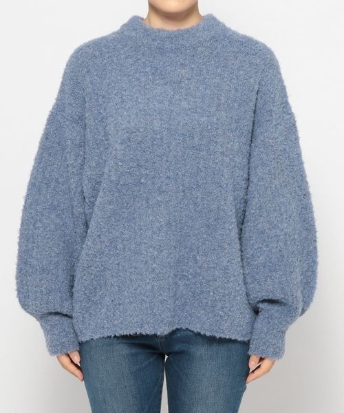 mysty woman（ミスティウーマン）の「ブークレーハイネックプルオーバー 973367（ニット/セーター・レディース・ブルー/オフホワイト/ピンク系その他/モカ・FREE）」の5枚目の写真