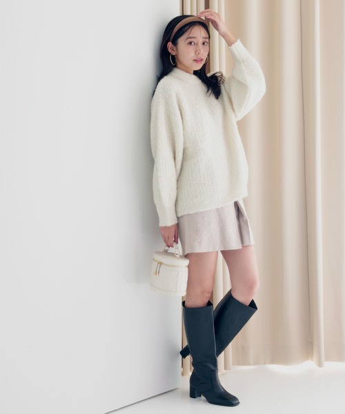 mysty woman（ミスティウーマン）の「ブークレーハイネックプルオーバー 973367（ニット/セーター・レディース・ブルー/オフホワイト/ピンク系その他/モカ・FREE）」の20枚目の写真