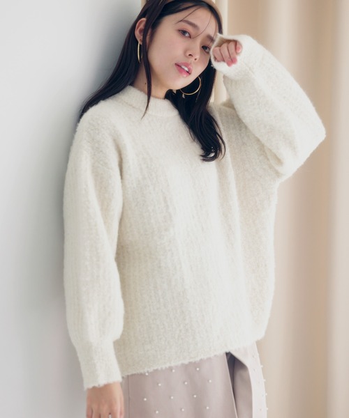 mysty woman（ミスティウーマン）の「ブークレーハイネックプルオーバー 973367（ニット/セーター・レディース・ブルー/オフホワイト/ピンク系その他/モカ・FREE）」の21枚目の写真