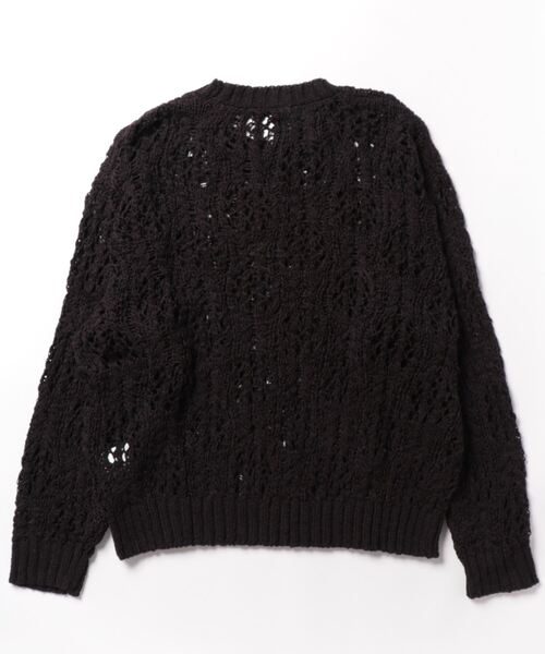 Bling Leads(ブリングリーズ)の「★Bling leads★ テープヤーンレース編みクルーネックニット(ニット/セーター・レディース・ダークオレンジ/グレー/ブラック・LARGE/MEDIUM)」の4枚目の写真