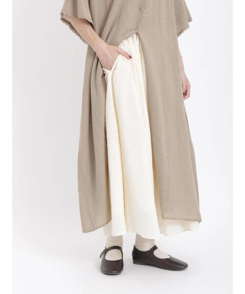 Samansa Mos2（サマンサ モスモス）の「ドビーリングドットスカート（スカート・レディース・オフホワイト/ボルドー/ベージュ/ブラック・F）」の5枚目の写真