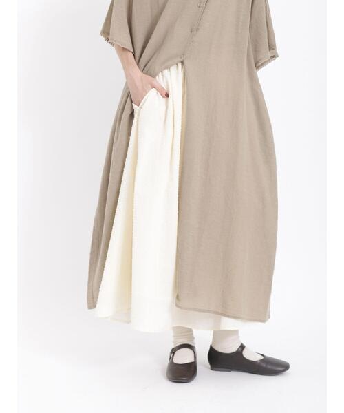 Samansa Mos2（サマンサ モスモス）の「ドビーリングドットスカート（スカート・レディース・オフホワイト/ボルドー/ベージュ/ブラック・F）」の6枚目の写真