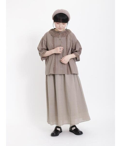 Samansa Mos2（サマンサ モスモス）の「ドビーリングドットスカート（スカート・レディース・オフホワイト/ボルドー/ベージュ/ブラック・F）」の13枚目の写真