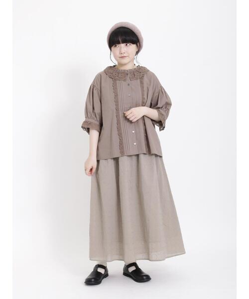 Samansa Mos2（サマンサ モスモス）の「ドビーリングドットスカート（スカート・レディース・オフホワイト/ボルドー/ベージュ/ブラック・F）」の14枚目の写真